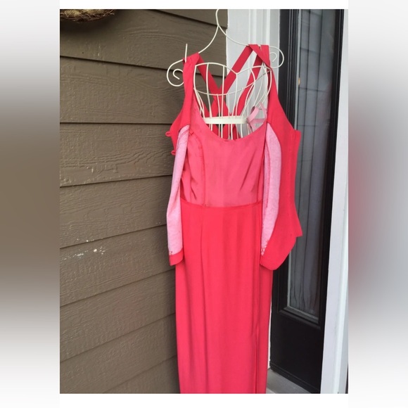 Dawn Joy fashions vtg  coral women’s embroidery detail Strappy Cross Back Dress - Picture 5 of 14